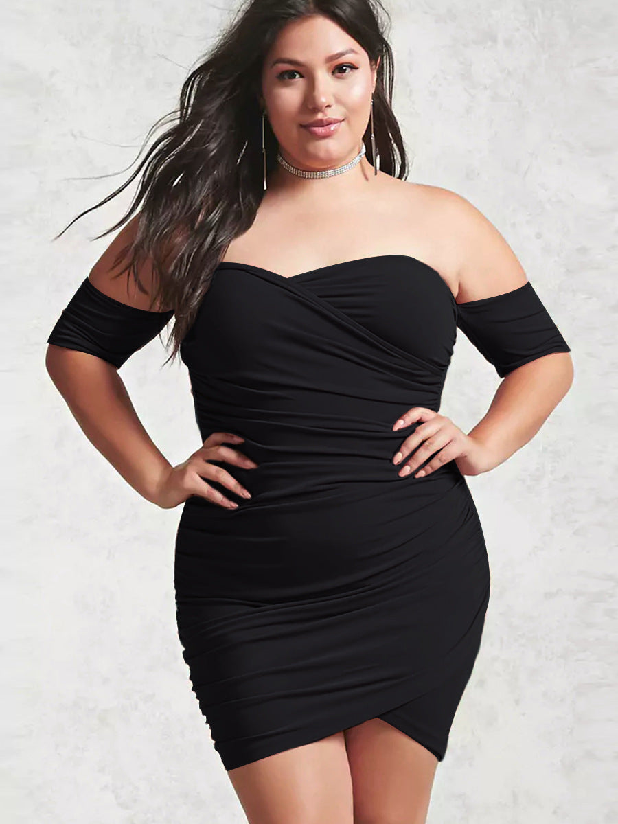 Robe sexy à épaules dénudées grande taille