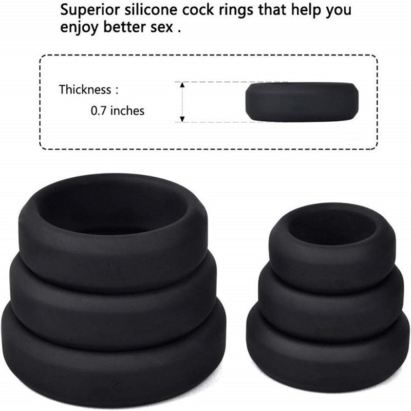 Ensemble de 6 anneaux en silicone pour scrotum et bondage pour hommes
