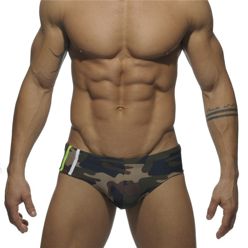 Short de bain triangle camouflage multicolore pour homme