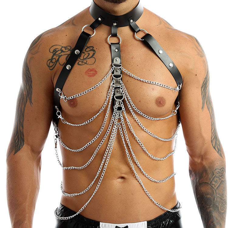 Backless Leather Strapped with chains