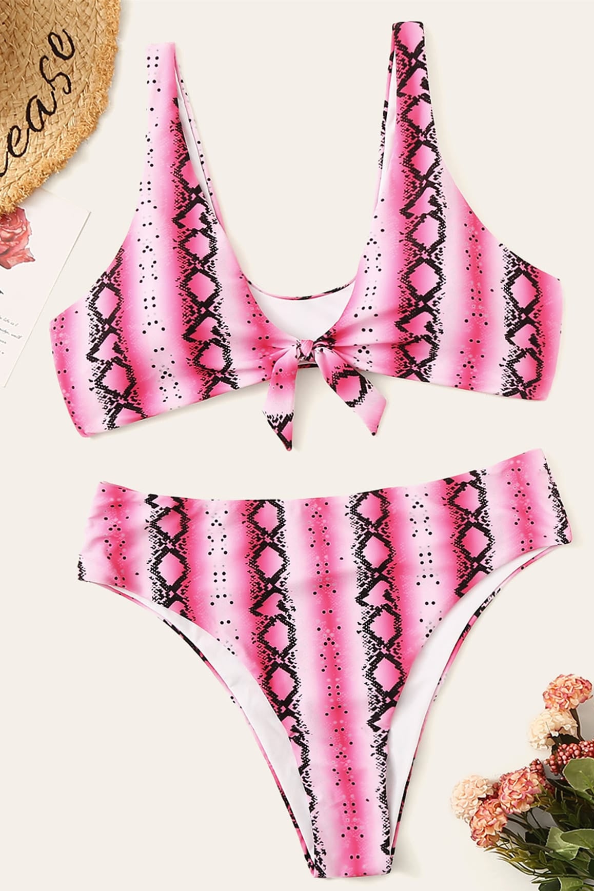 Maillot de bain sexy taille haute noué grande taille