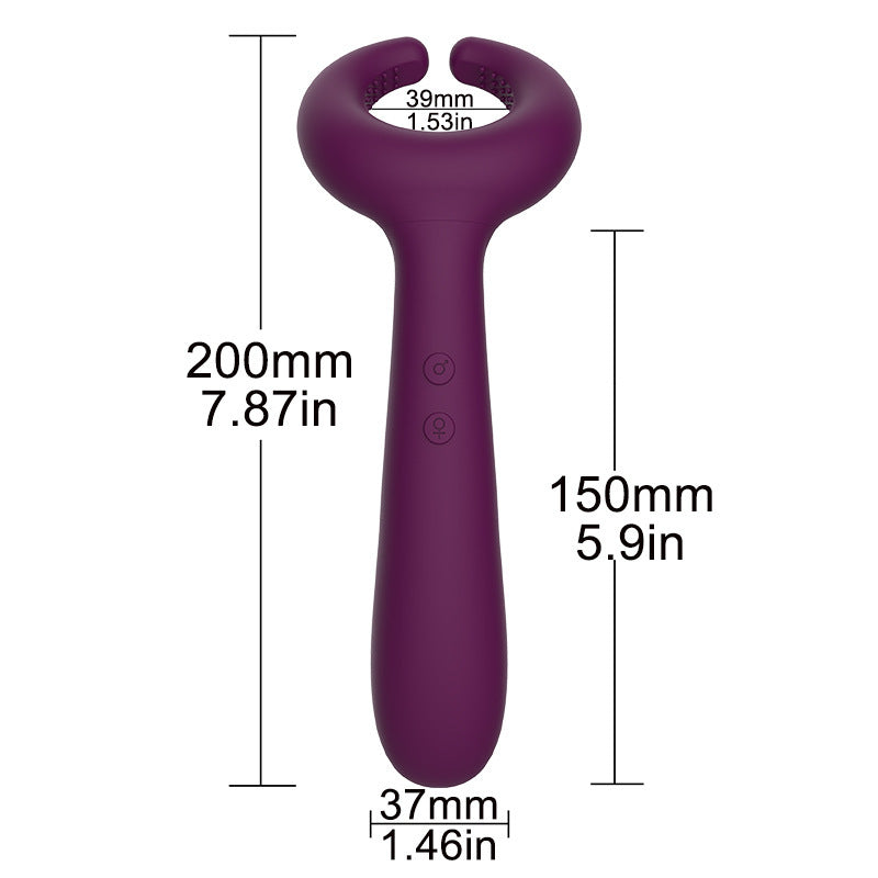 Massage à double tête et anneau vibrant