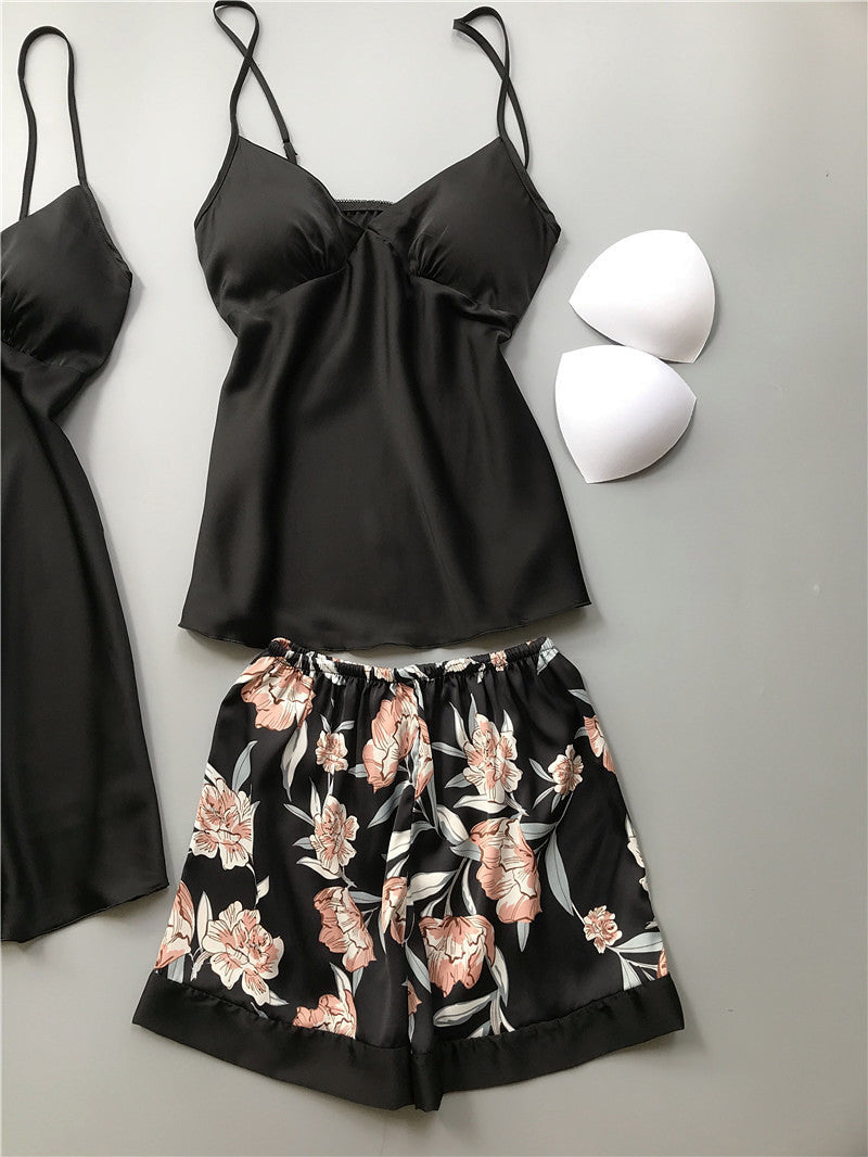 LUXXX four-piece Night Gown with long sleeve robe