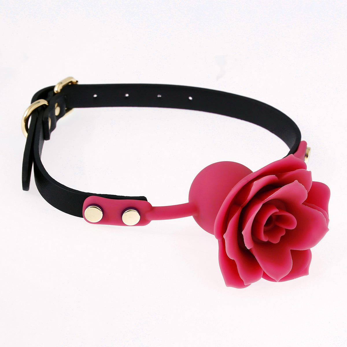 Collier ras du cou en silicone avec boule de bouche rose