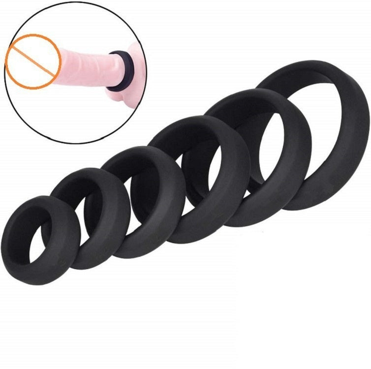 Ensemble de 6 anneaux en silicone pour scrotum et bondage pour hommes