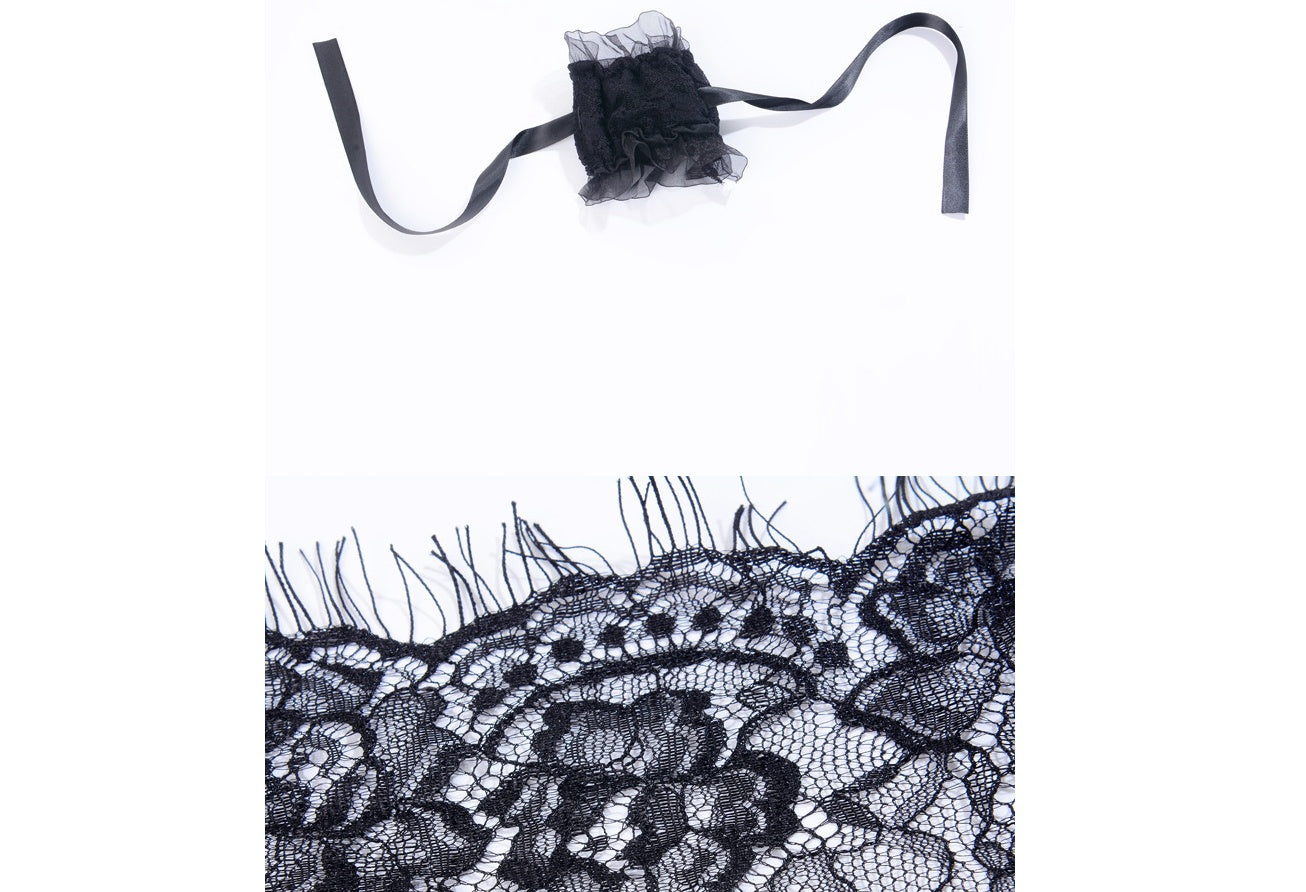 Ensemble bandeau et attaches de poignet en dentelle sexy
