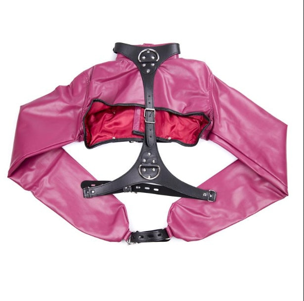 Ensemble de lingerie sexy avec bretelles et menottes en cuir