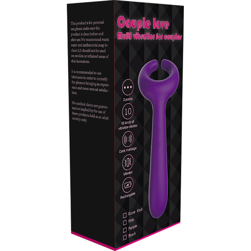 Massage à double tête et anneau vibrant
