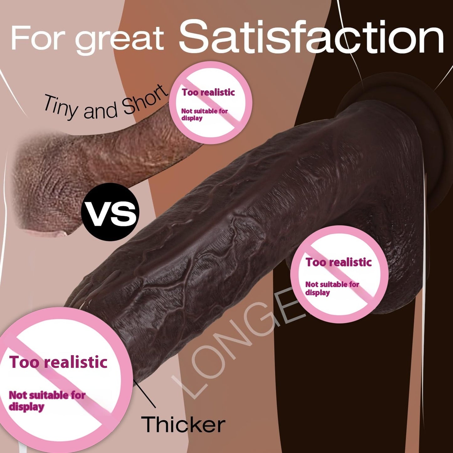 Black Double Layers Silicone Dildo