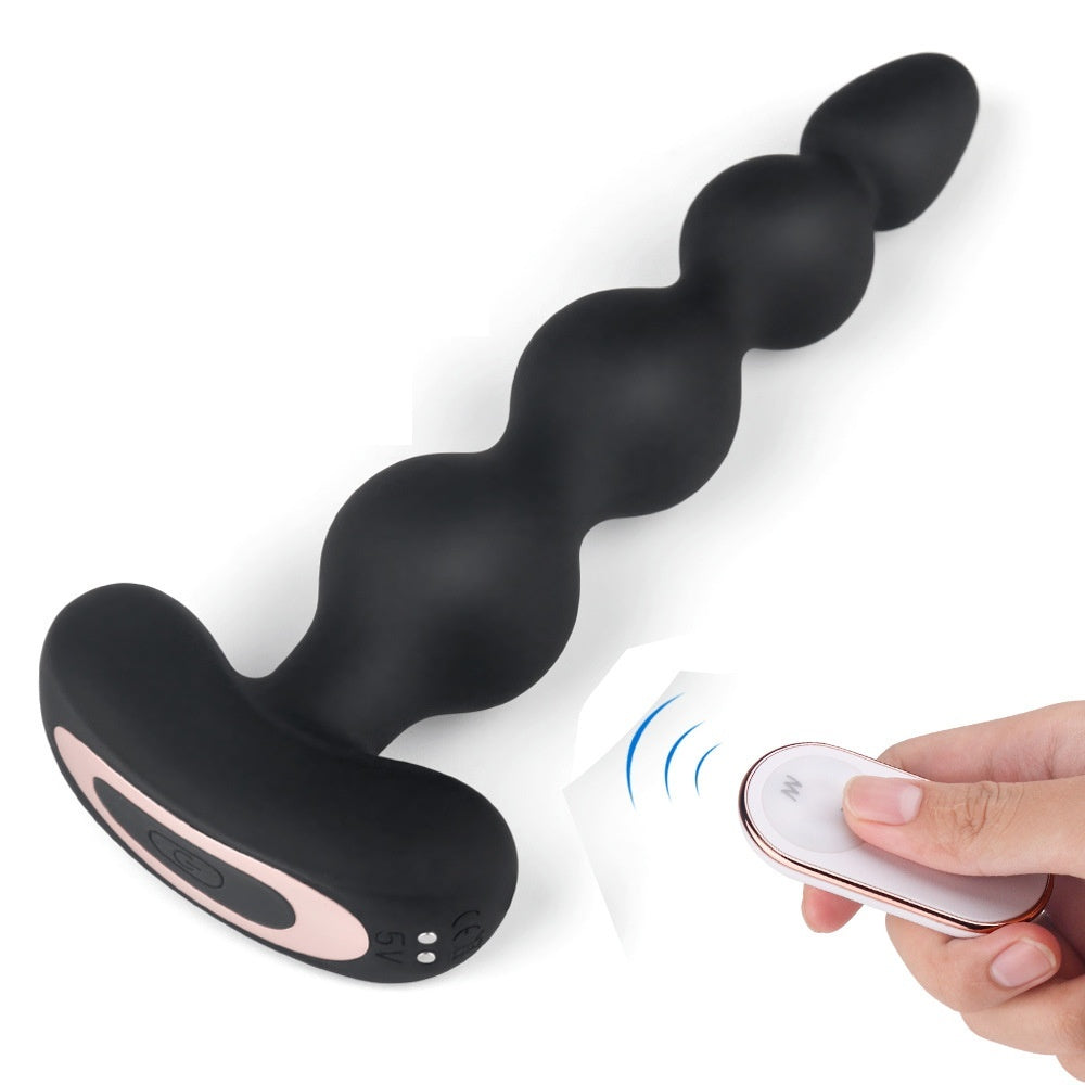 Plug anal vibrant perlé avec télécommande