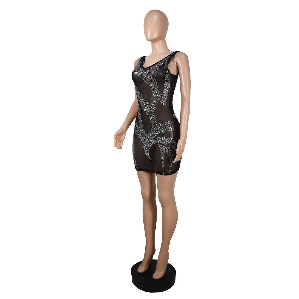 Robe de nuit à strass LUXXX