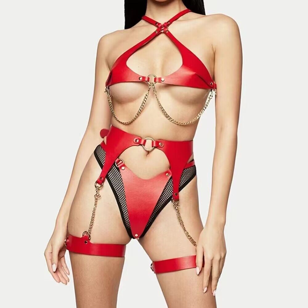 Combinaison de sous-vêtements en cuir Shapewear de personnalité