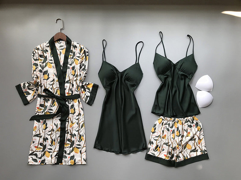 LUXXX four-piece Night Gown with long sleeve robe