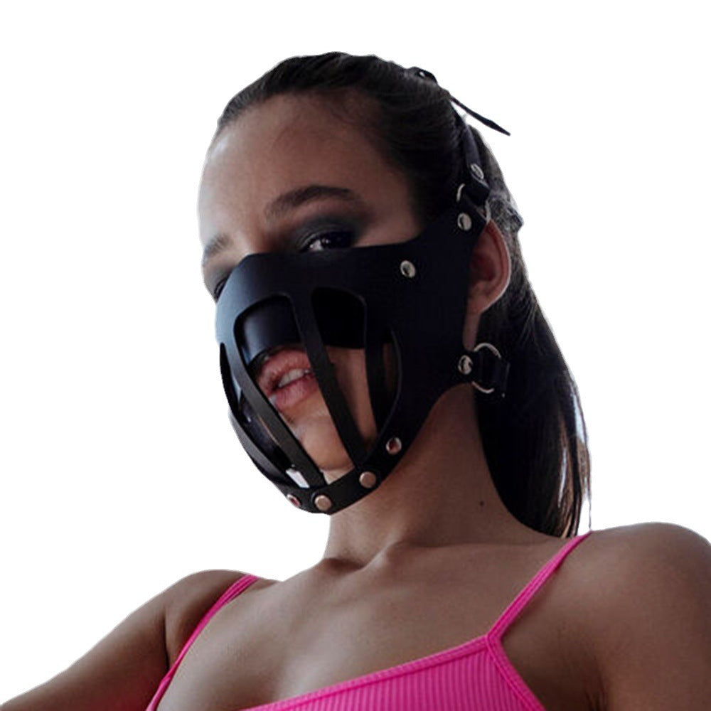 Slashed Opening Black Mask