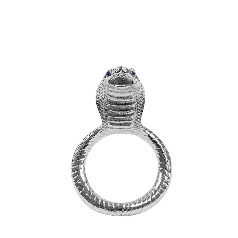 Anneau de bondage en alliage de zinc avec tête de serpent