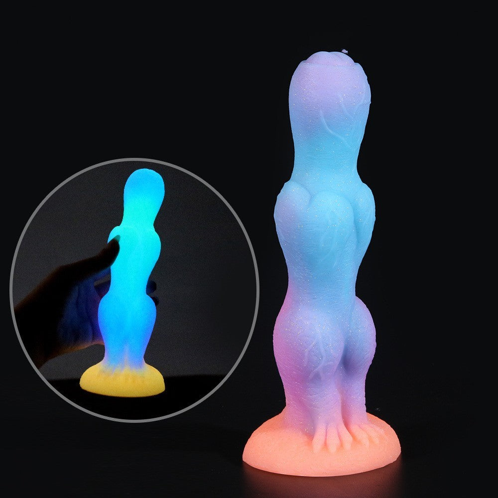 Plug anal lumineux en silicone de couleurs mélangées