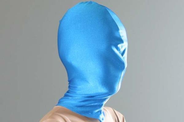 Couvre-chef en soie, masque de bondage en lycra