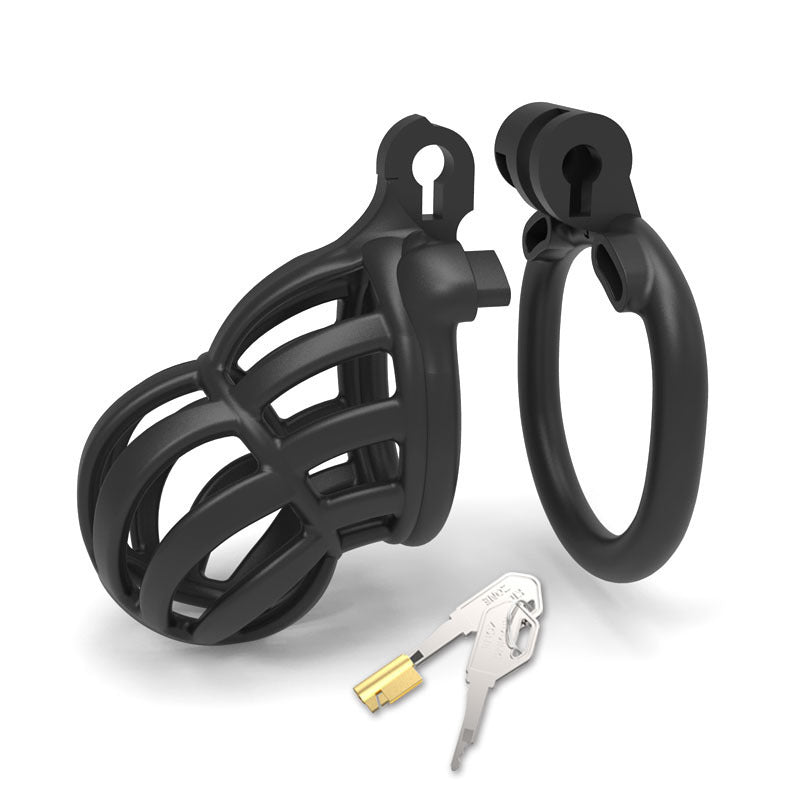 Cobra Black Chastity Lock Da Dick en place