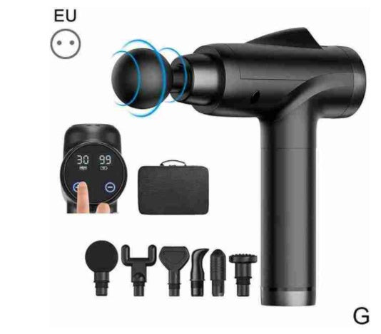 Pistolet de massage LCD pour fascia, amincissant, relaxation musculaire du corps, muscles du dos, masseur profond des épaules, tissu, pied pour le cou, vibration Le K6J0