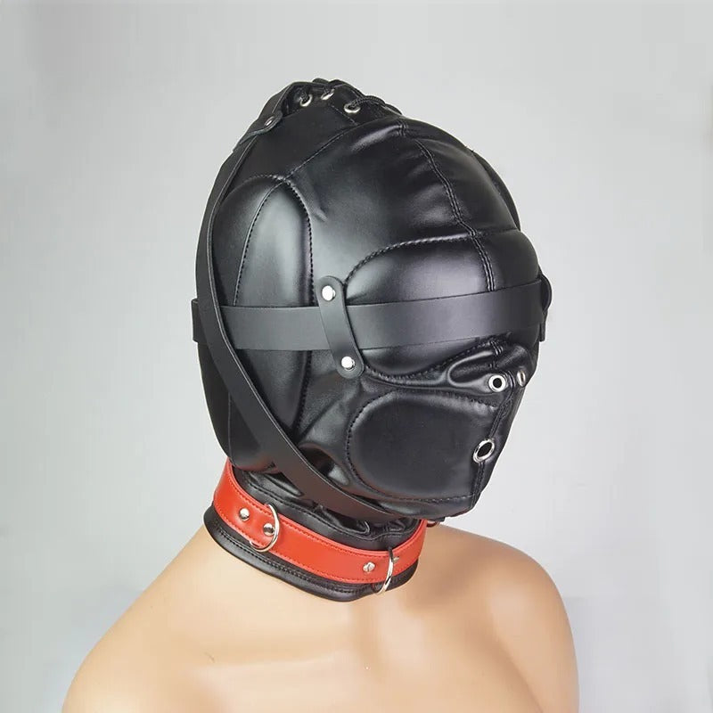 Le Black Soft Pu Thickened Reinforced Fully Enclosed All-inclusive Headgear Punishment