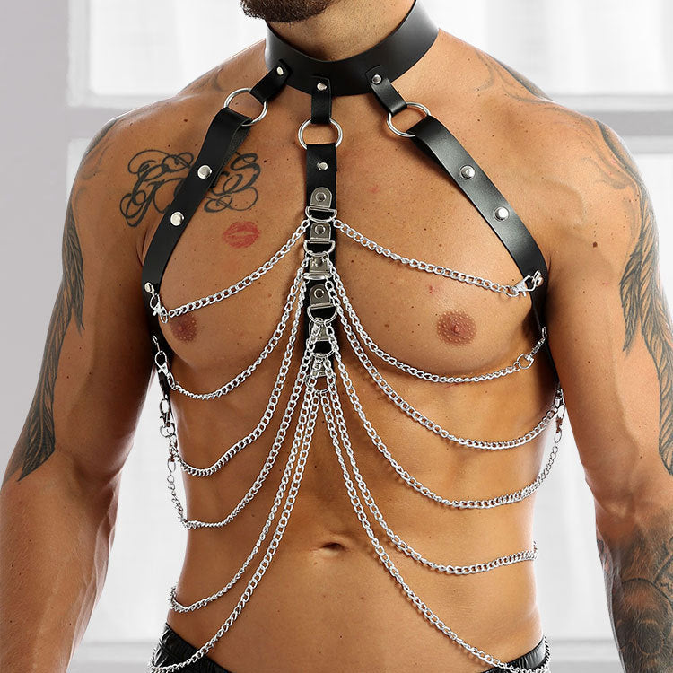 Backless Leather Strapped with chains