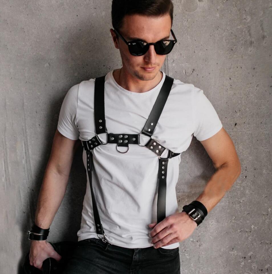 Men's Leather Shapewear PU Suspenders