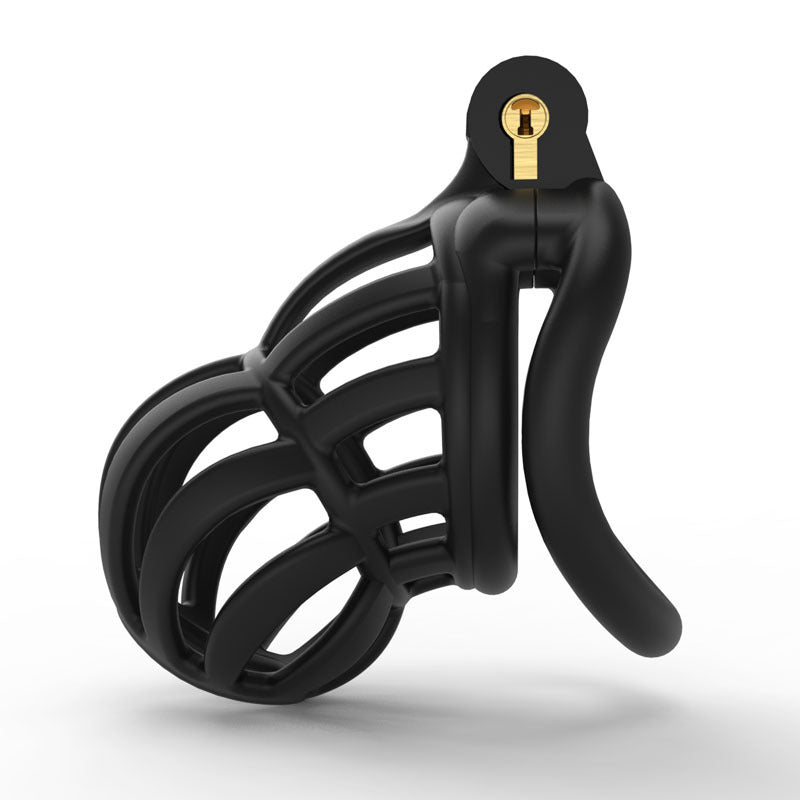 Cobra Black Chastity Lock Da Dick en place