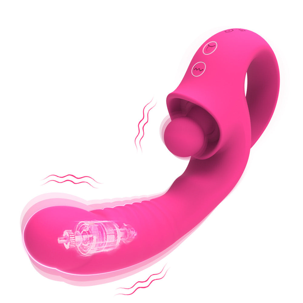 Combo vibromasseur à lécher la langue