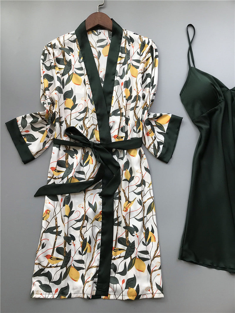 LUXXX four-piece Night Gown with long sleeve robe