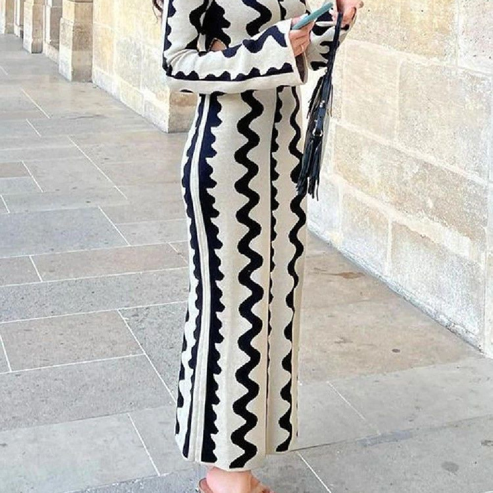 Robe à motif ondulé pour femme