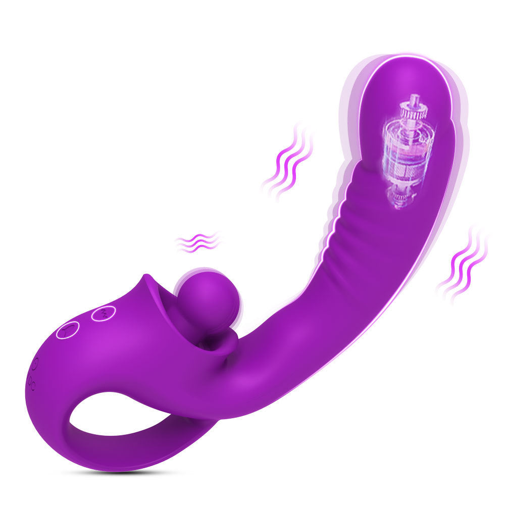 Combo vibromasseur à lécher la langue