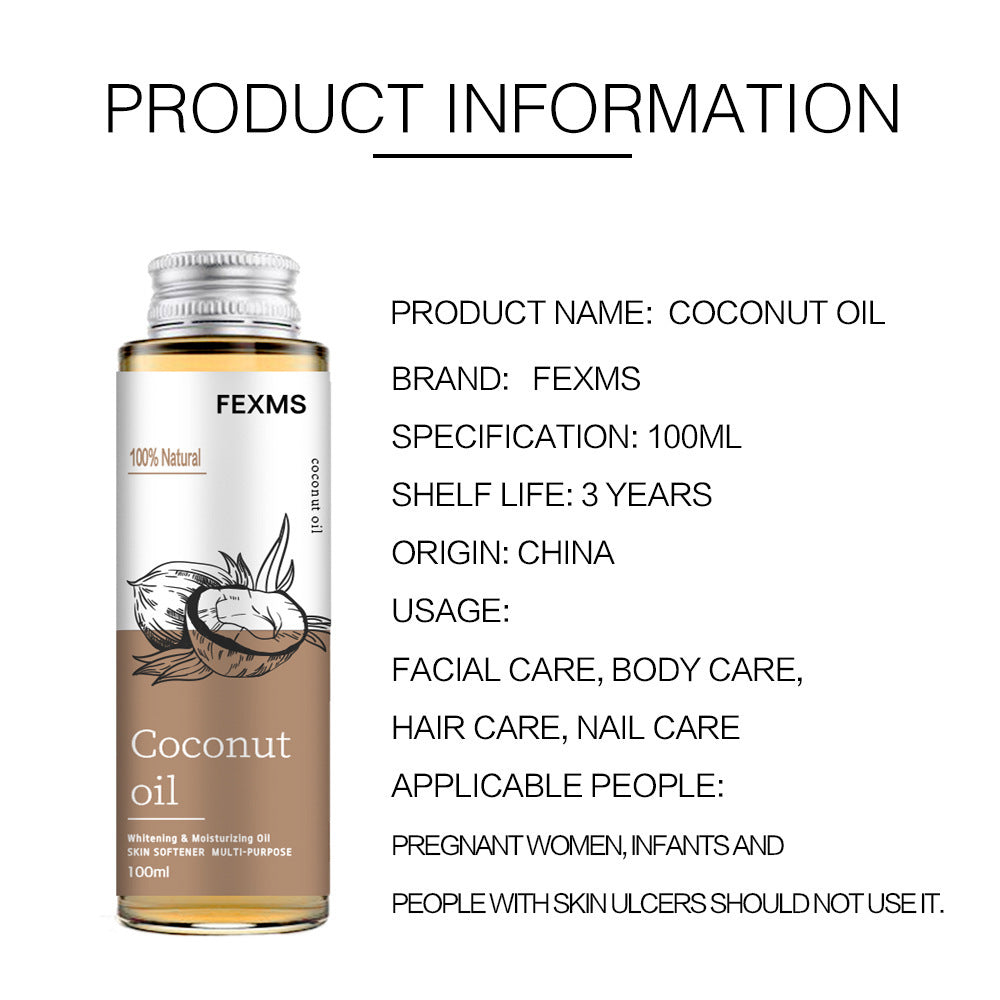 Huile essentielle de massage pour soins de la peau et du corps à la noix de coco