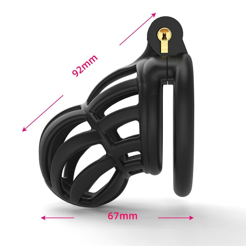 Cobra Black Chastity Lock Da Dick en place