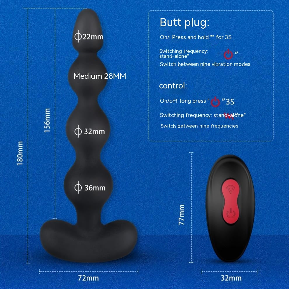 Plug anal vibrant perlé avec télécommande