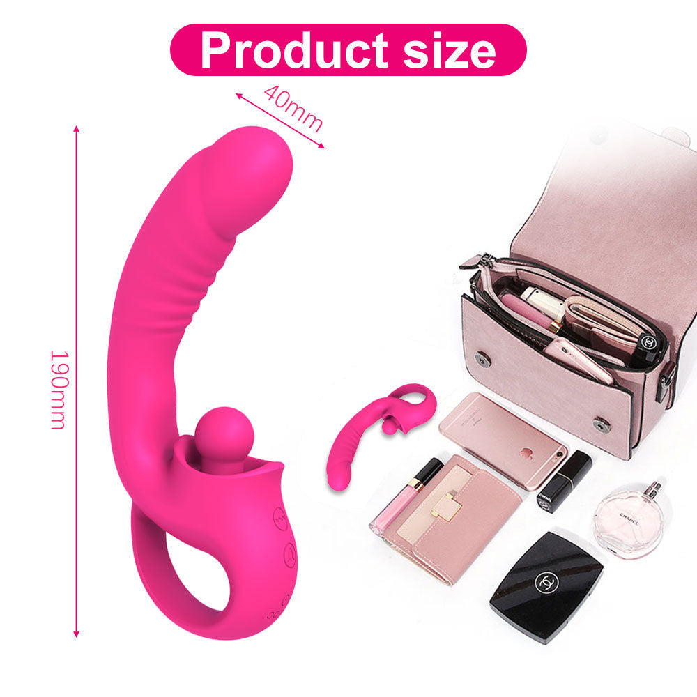 Combo vibromasseur à lécher la langue