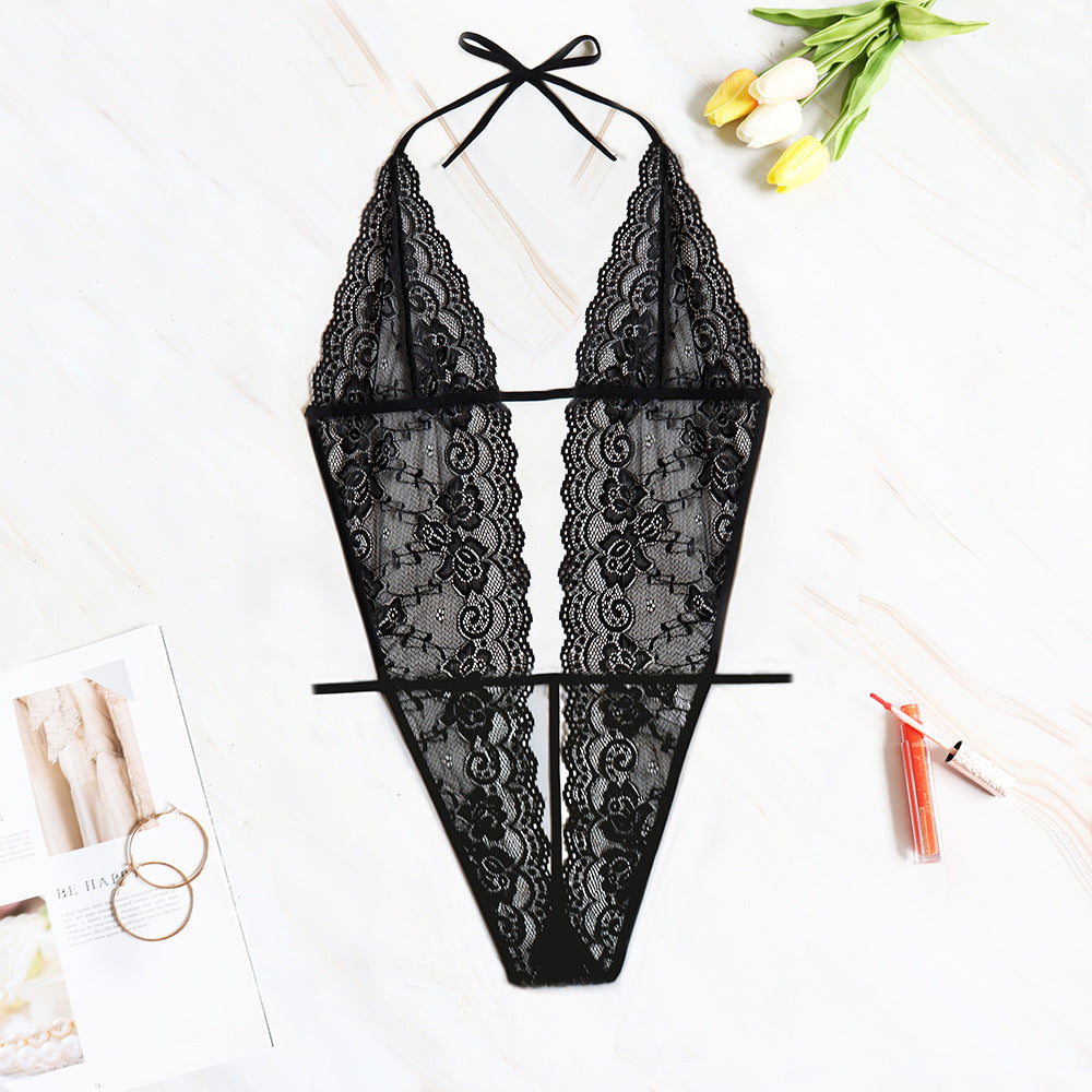 Body sexy à lacets en V et courbes