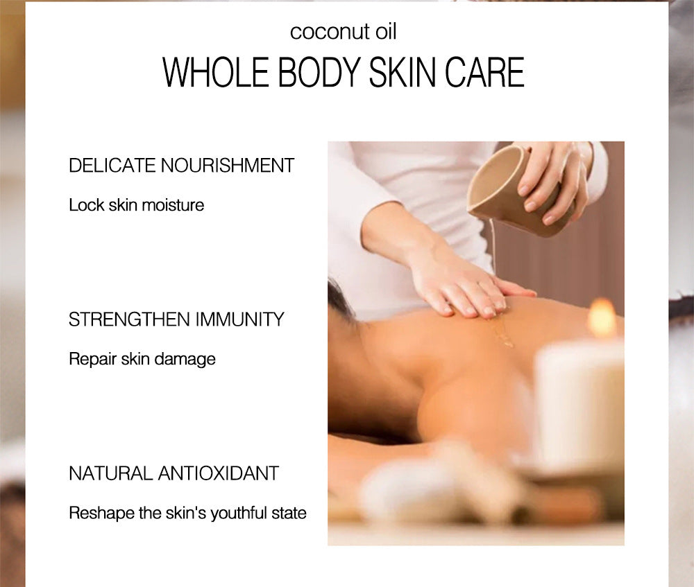 Huile essentielle de massage pour soins de la peau et du corps à la noix de coco
