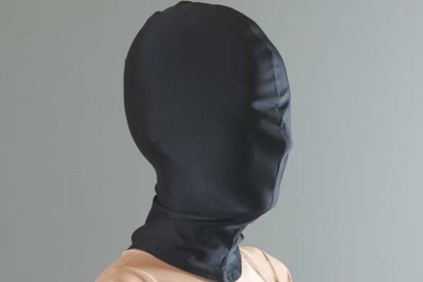Couvre-chef en soie, masque de bondage en lycra