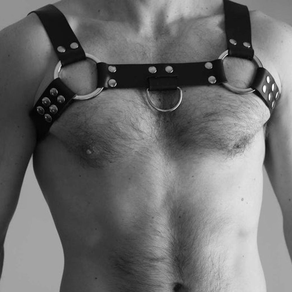 Bandoulières en cuir noir pour hommes