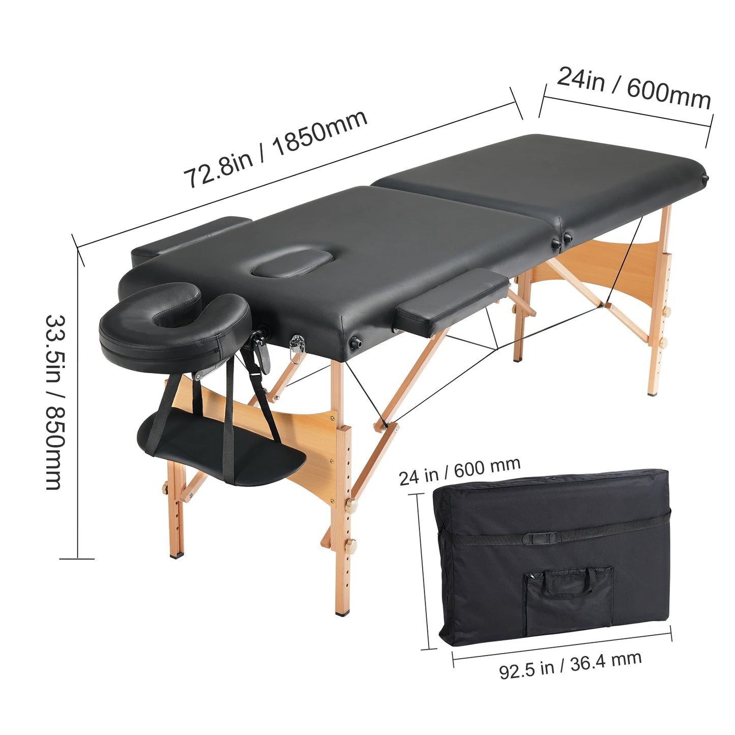 Table de massage portable pliable et légère réglable