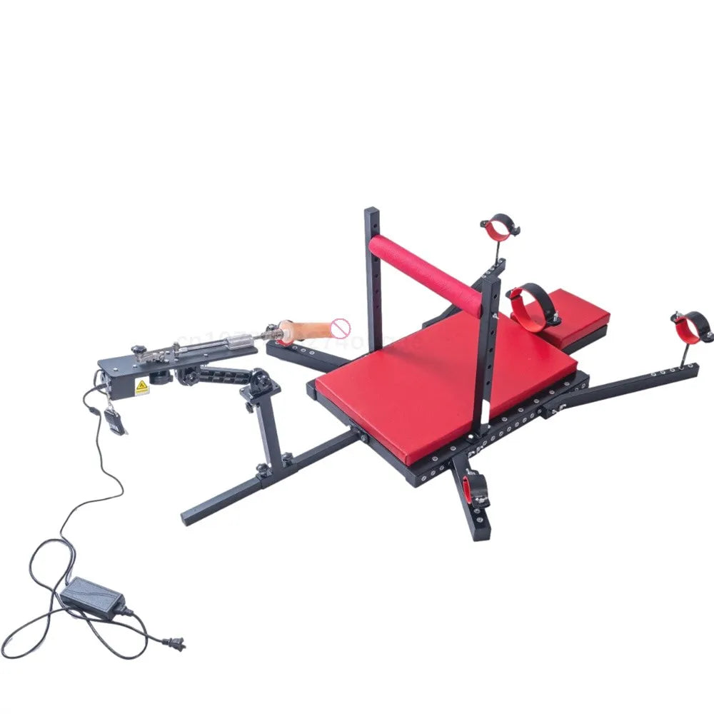 Lit séparateur de jambes rembourré BDSM avec gode pulsé électrique