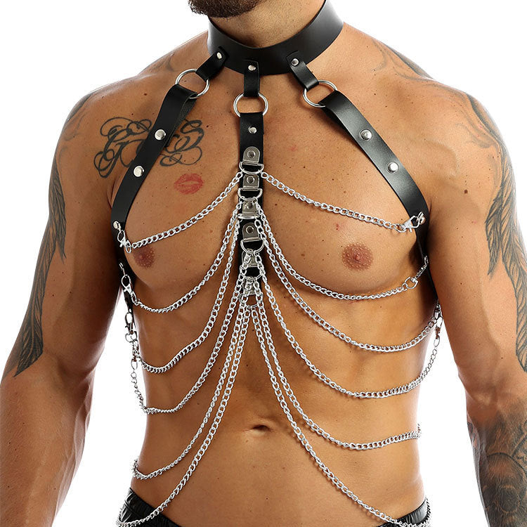 Backless Leather Strapped with chains