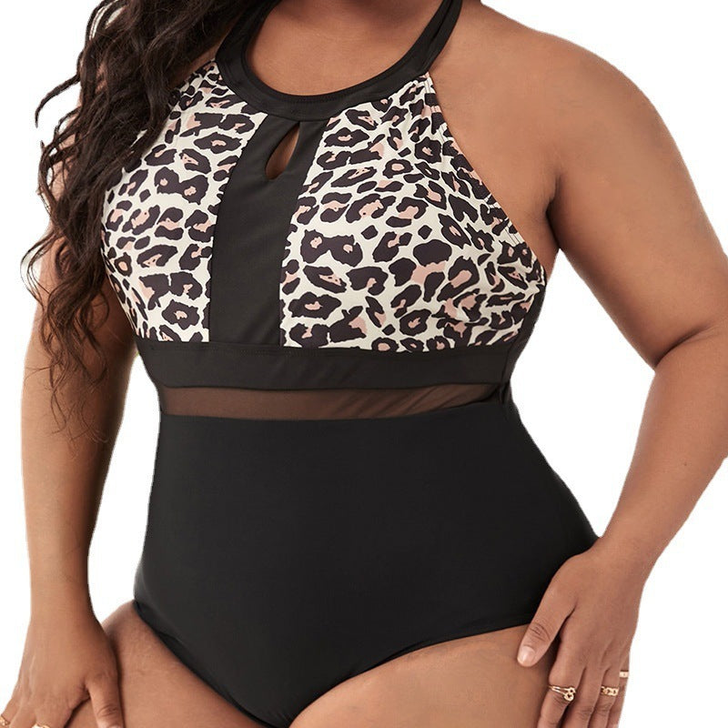 Maillot de bain bikini imprimé léopard grande taille pour femme