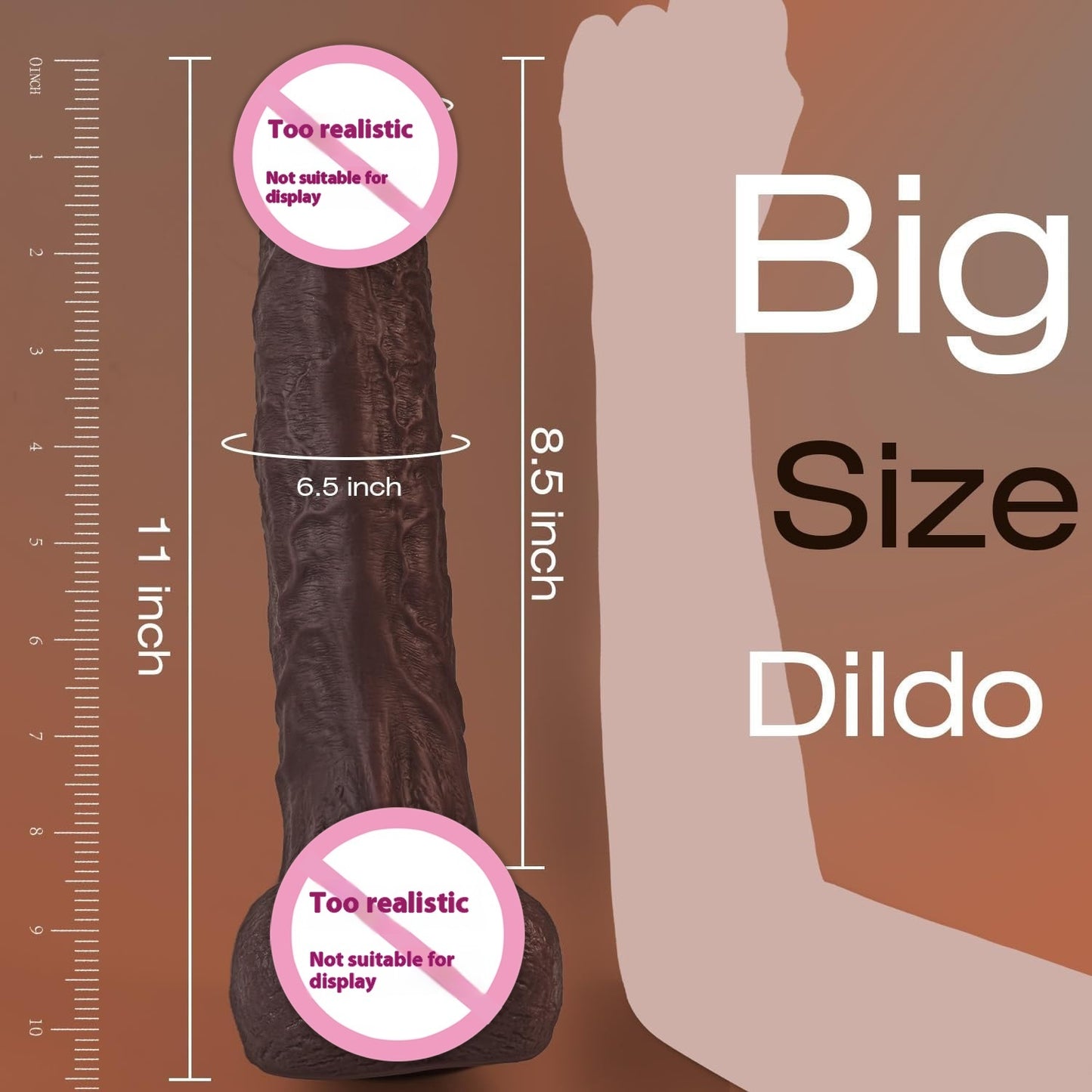 Black Double Layers Silicone Dildo