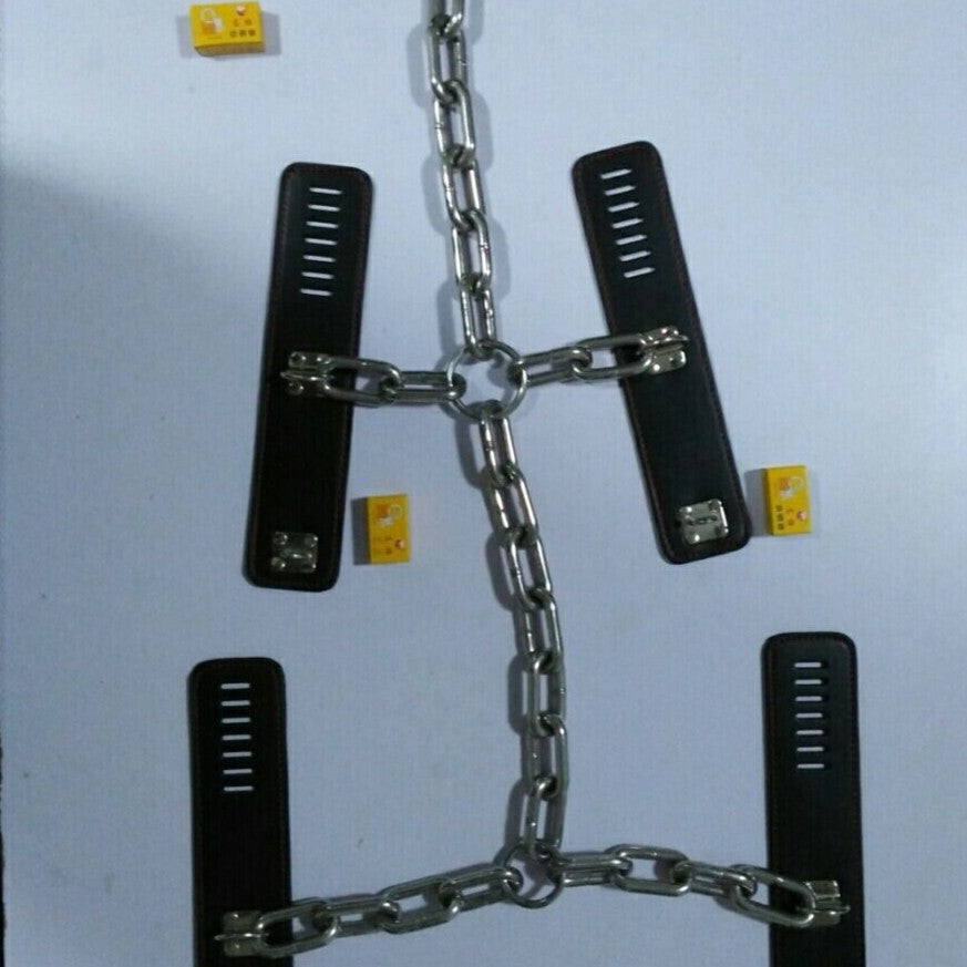 Hand Neck Foot Fixed Shackles Self-bondage