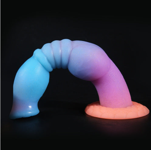 Plug anal lumineux en silicone de couleurs mélangées