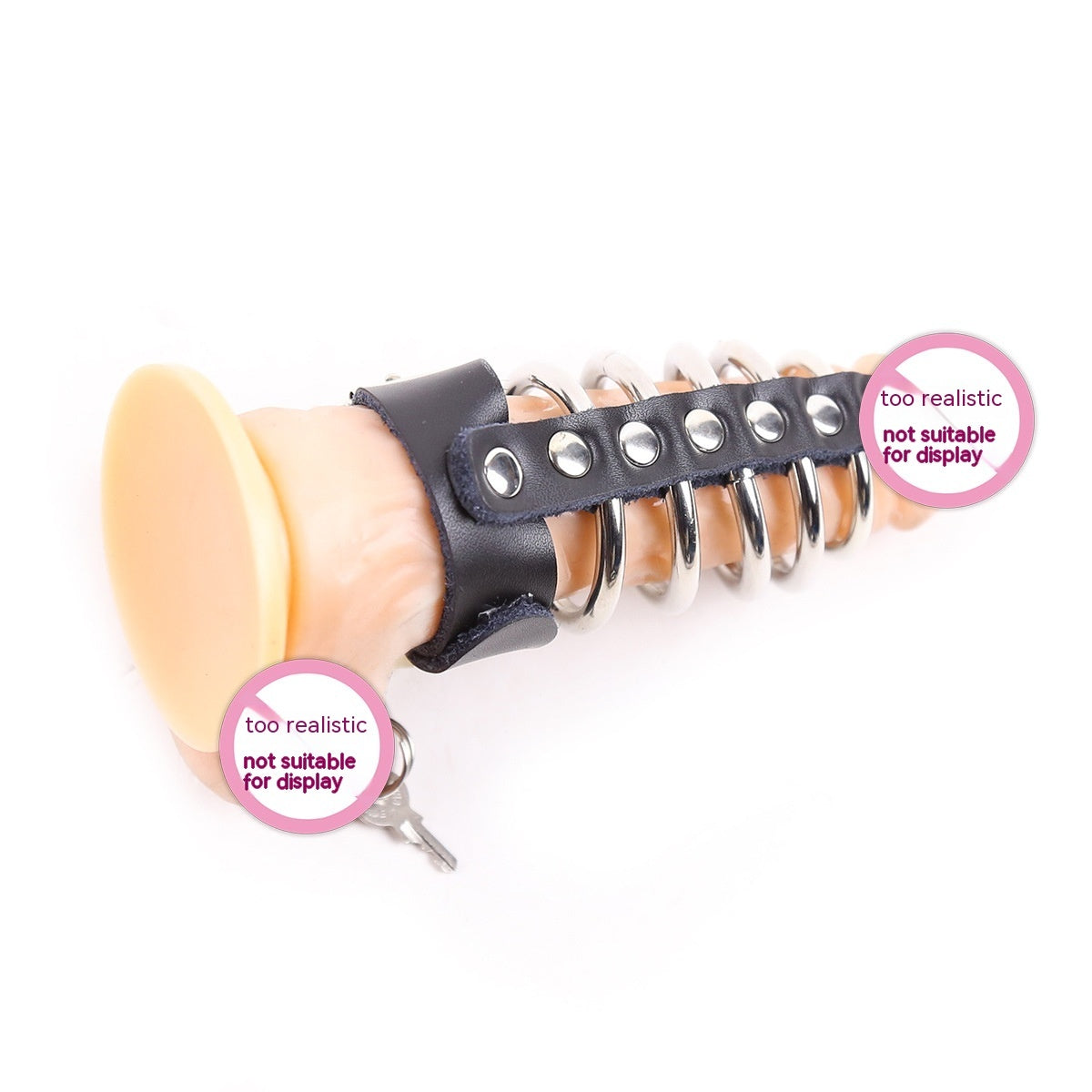 JJ Ring Bird Cage Genuine Leather Horseshoe Ring