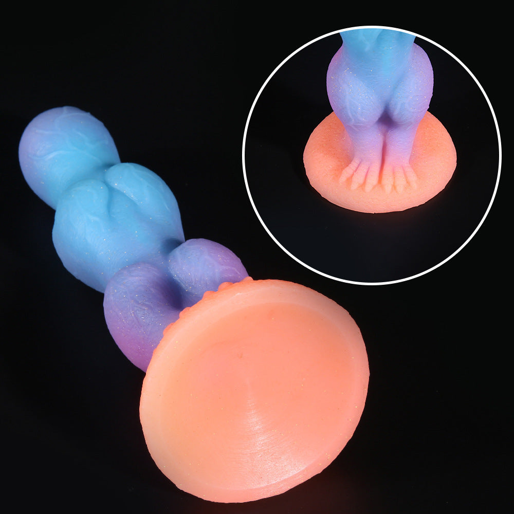 Plug anal lumineux en silicone de couleurs mélangées