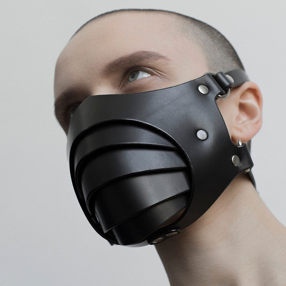 Slashed Opening Black Mask