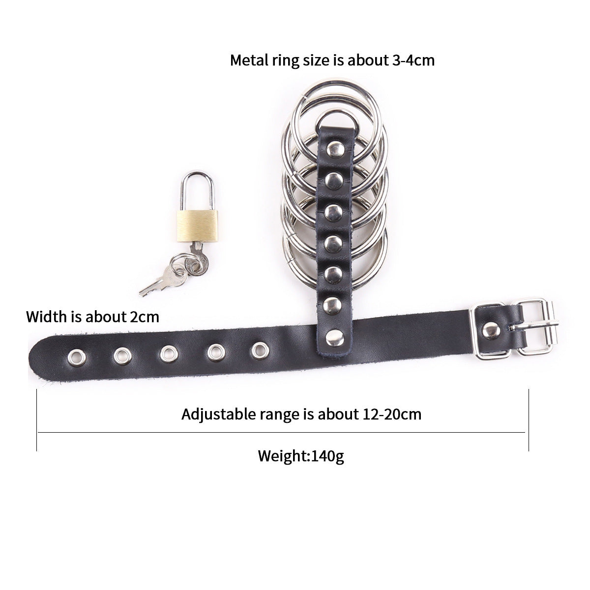 JJ Ring Bird Cage Genuine Leather Horseshoe Ring